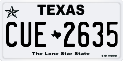 TX license plate CUE2635