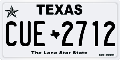 TX license plate CUE2712