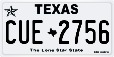 TX license plate CUE2756