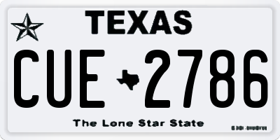 TX license plate CUE2786