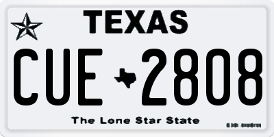 TX license plate CUE2808
