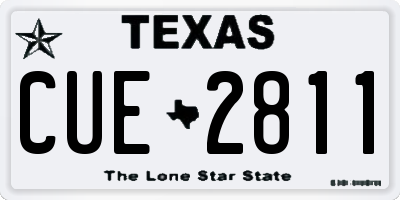 TX license plate CUE2811