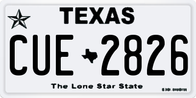 TX license plate CUE2826