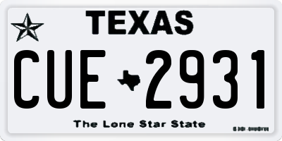 TX license plate CUE2931