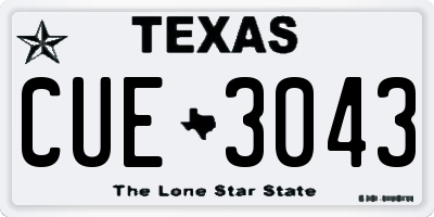 TX license plate CUE3043