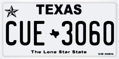 TX license plate CUE3060