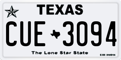 TX license plate CUE3094