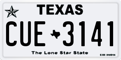 TX license plate CUE3141