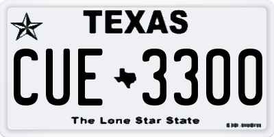 TX license plate CUE3300