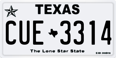 TX license plate CUE3314