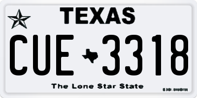 TX license plate CUE3318