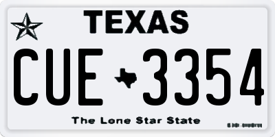 TX license plate CUE3354