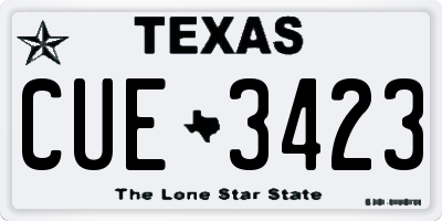 TX license plate CUE3423