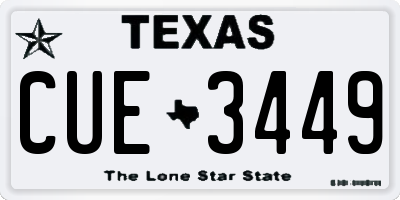 TX license plate CUE3449
