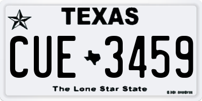 TX license plate CUE3459