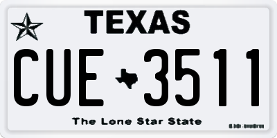 TX license plate CUE3511