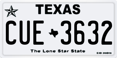 TX license plate CUE3632
