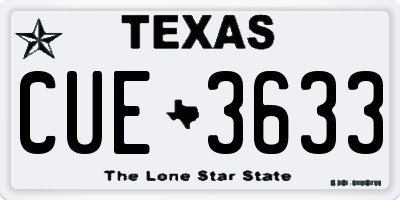 TX license plate CUE3633
