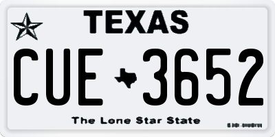 TX license plate CUE3652