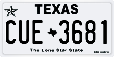 TX license plate CUE3681