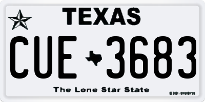 TX license plate CUE3683