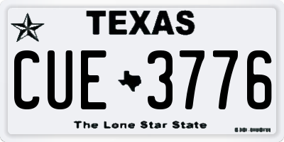 TX license plate CUE3776