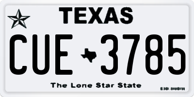 TX license plate CUE3785