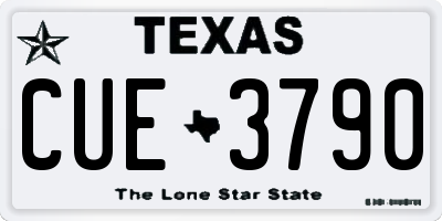 TX license plate CUE3790
