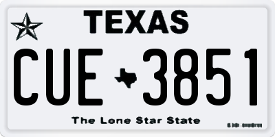TX license plate CUE3851