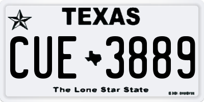 TX license plate CUE3889