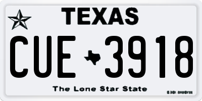 TX license plate CUE3918