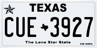 TX license plate CUE3927
