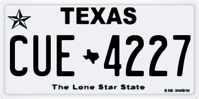 TX license plate CUE4227
