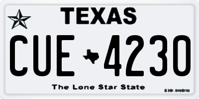 TX license plate CUE4230