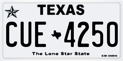 TX license plate CUE4250