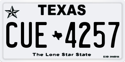 TX license plate CUE4257