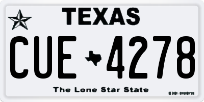 TX license plate CUE4278