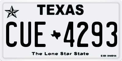 TX license plate CUE4293