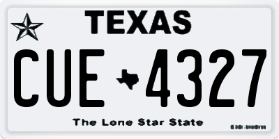 TX license plate CUE4327