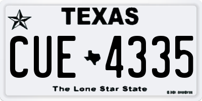 TX license plate CUE4335