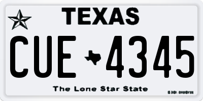TX license plate CUE4345
