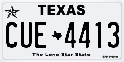 TX license plate CUE4413