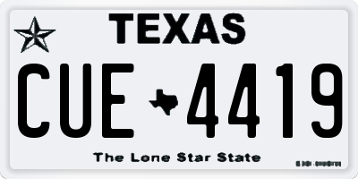 TX license plate CUE4419