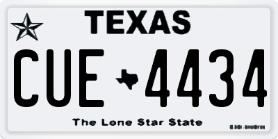 TX license plate CUE4434