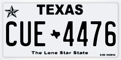 TX license plate CUE4476