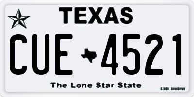 TX license plate CUE4521