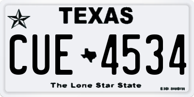 TX license plate CUE4534