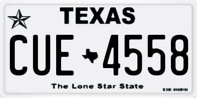 TX license plate CUE4558