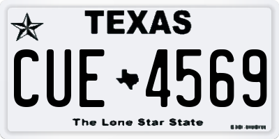 TX license plate CUE4569