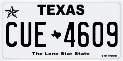 TX license plate CUE4609